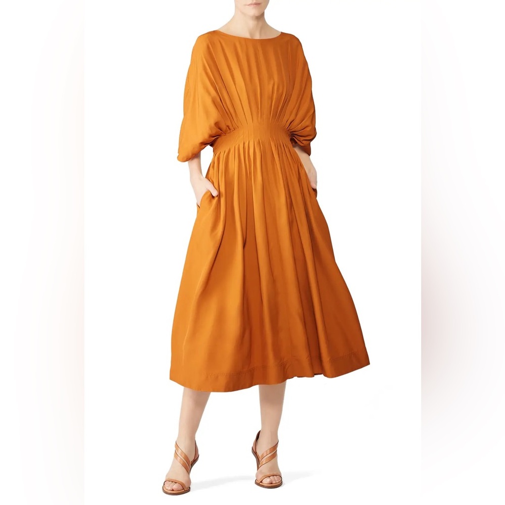 CO Amber Pleated Midi Dress Size Small $895